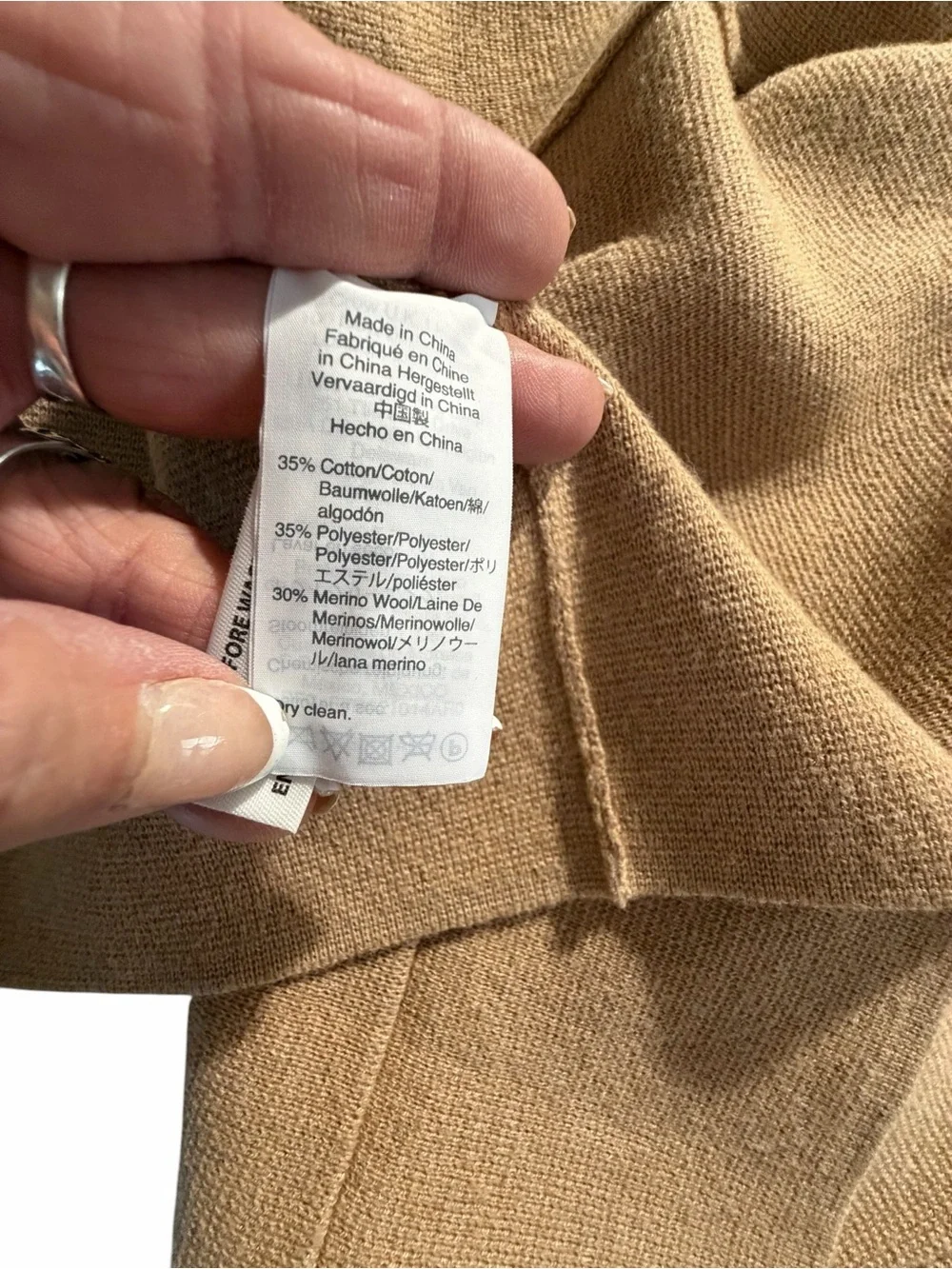 J Crew Wool Blend Classic Women's Camel Open-Front Coatigan Sz Medium